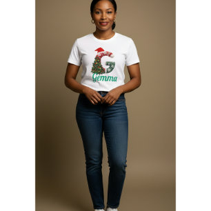 T-shirt En Tri-matière Lettre de Noël personnalisée "G"