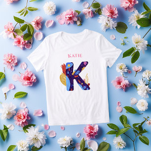 T-shirt En Tri-matière Lettre en monogramme K gras et cadeau d'anniversai