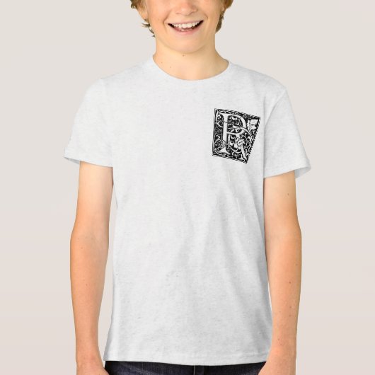 T-shirt En Tri-matière Lettre R Monogramme médiéval Art Nouveau (Recto)