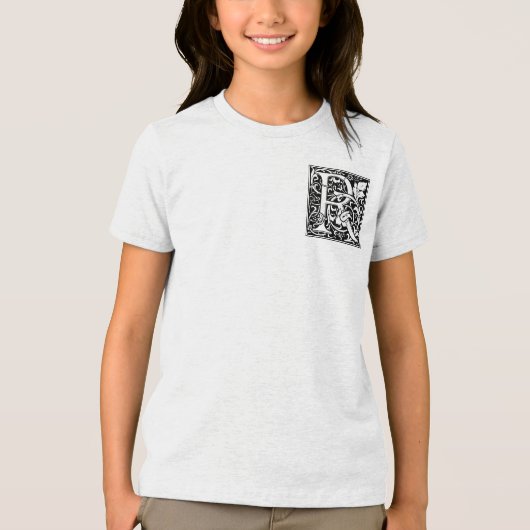T-shirt En Tri-matière Lettre R Monogramme médiéval Art Nouveau (Recto)
