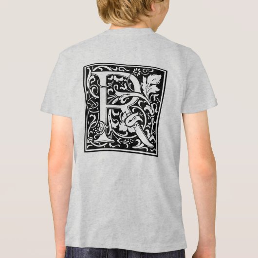 T-shirt En Tri-matière Lettre R Monogramme médiéval Art Nouveau (Verso)
