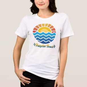 T-shirt En Tri-matière Lever de soleil avec des vagues océaniques autour