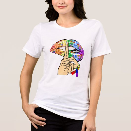 T-shirt En Tri-matière Lèvres arc-en-ciel LGBT (Recto)