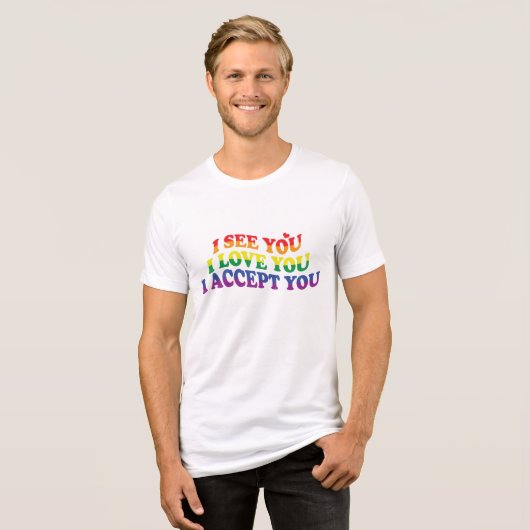 T-shirt En Tri-matière LGBT Je Vous Aime, Je Vous Accepte (Recto plein)
