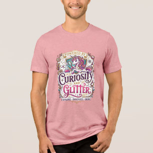 T-shirt En Tri-matière Licorne alimentée par la curiosité et pailletée St