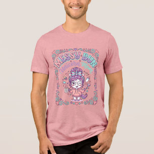 T-shirt En Tri-matière Licorne Chignon Messy Maman Licorne Graphique Rétr