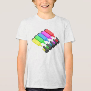 T-shirt En Tri-matière Ligne de cinq stylos fluorescents de couleur diffé