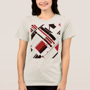 T-shirt En Tri-matière Lignes de formes en diagonale rouge noir MCM appar