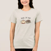 T-shirt En Tri-matière Lire, Sip, Nap : Cosy Cat and Coffee Lover (Recto)