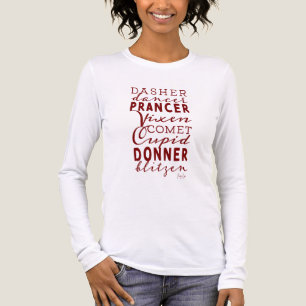 T-shirt En Tri-matière Liste de noms de rennes du Père Noël Vacances Noël