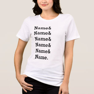 T-shirt En Tri-matière Liste de noms personnalisés Noms esperluette perso