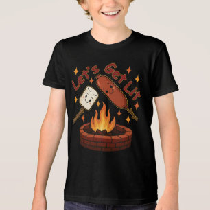 T-shirt En Tri-matière Lit Firepit - mignon Marshmallow & Hot Dog