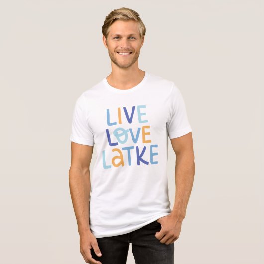 T-shirt En Tri-matière Live Love Latke Hanoukka Design (Recto plein)