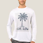 T-shirt En Tri-matière "Live Slow" Palm Tree Embroidery Design - Tropical (Recto)