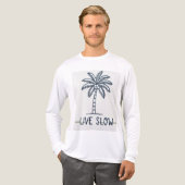 T-shirt En Tri-matière "Live Slow" Palm Tree Embroidery Design - Tropical (Recto complet)