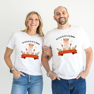 T-shirt En Tri-matière Llama de Noël qui chante Famille assortie Hommes