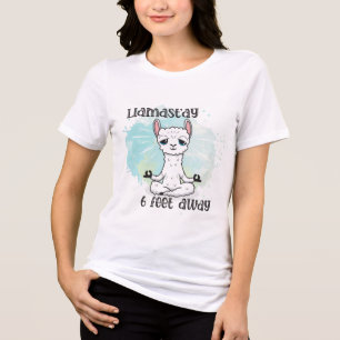T-shirt En Tri-matière Llama Social Distancing Cute Aquarelle Moderne