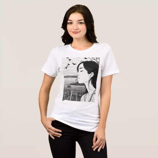 T-shirt En Tri-matière "L'observateur d'oiseaux dans la pensée : Serenité (Recto plein)