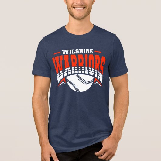 T-shirt En Tri-matière Logo de base-ball blanc Wilshire Warriors (Recto)