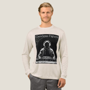 T-shirt En Tri-matière Logo de DJ minimaliste sans visage (Vecteur de lig