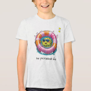 T-shirt En Tri-matière Logo de Pickleball amical avec personnage amusant