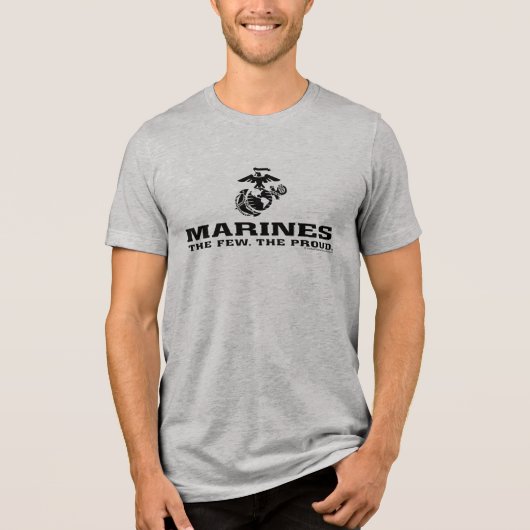 T-shirt En Tri-matière Logo noir empilé USMC "The Rew, The Fiers" (Recto)