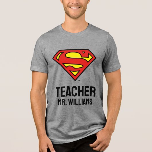 T-shirt En Tri-matière Logo Superman personnalisé de l'enseignant (Recto)