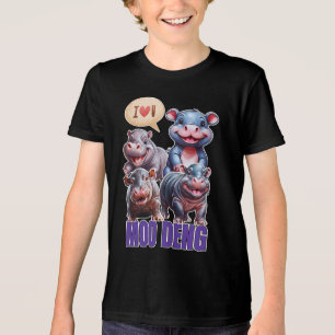 T-shirt En Tri-matière Loo moo Deng Thai drôle célèbre petit bébé hippo