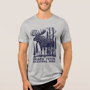 T-shirt En Tri-matière L'orignal dans le parc national de Grand Teton