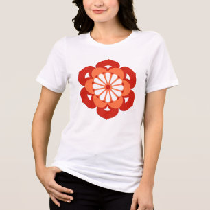 T-shirt En Tri-matière Lotus Flower Mandala, Pastel Orange et Mandarin