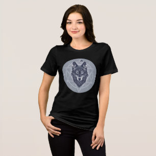 T-shirt En Tri-matière Loup céleste avec géométrie sacrée