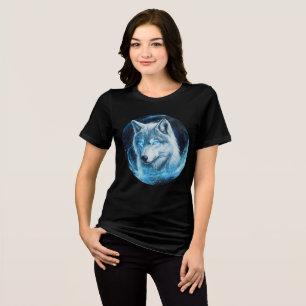 T-shirt En Tri-matière Loup de glace lumineux dans la spirale de la galax