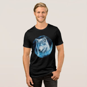 T-shirt En Tri-matière Loup de glace lumineux dans un tourbillon de galax