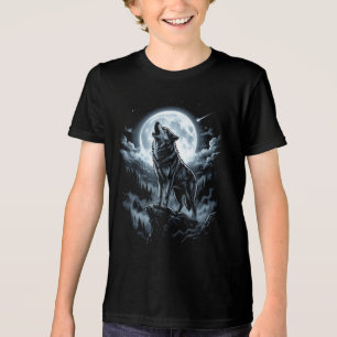 T-shirt En Tri-matière Loup hurlant à la Lune