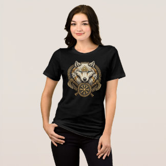 T-shirt En Tri-matière Loup Viking Mythologie Nordique Rune Femme Shi