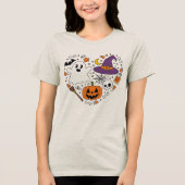 T-shirt En Tri-matière Love Heart Shape Halloween Cool fête Éffrayante d' (Recto)