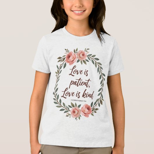T-shirt En Tri-matière Love Is Patient, Love Is Kind Bible Tee  (Recto)