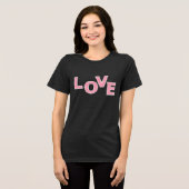 T-shirt En Tri-matière Love Parties scintillant rose (Recto plein)