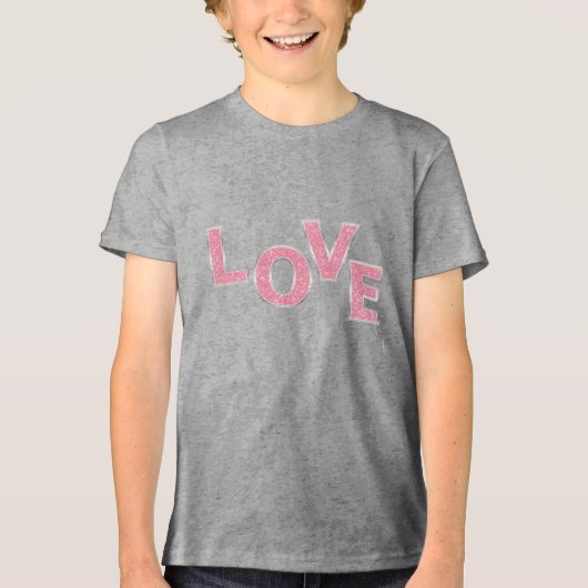T-shirt En Tri-matière Love Parties scintillant rose (Recto)