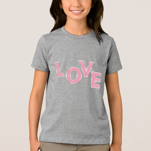 T-shirt En Tri-matière Love Parties scintillant rose (Recto)