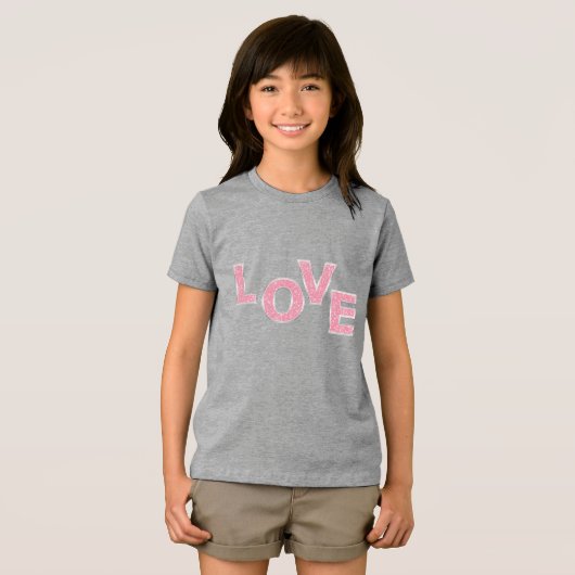 T-shirt En Tri-matière Love Parties scintillant rose (Recto plein)