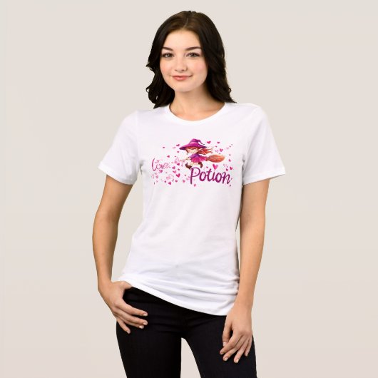 T-shirt En Tri-matière Love Potion Witch T-Shirt | Cute Pink Halloween Te (Recto plein)