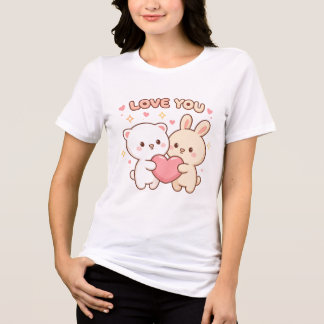 T-shirt En Tri-matière Love You Bear & Bunny