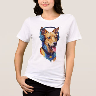 T-shirt En Tri-matière Loyal Beats – Chien Abstrait Écoutant de la Musiqu