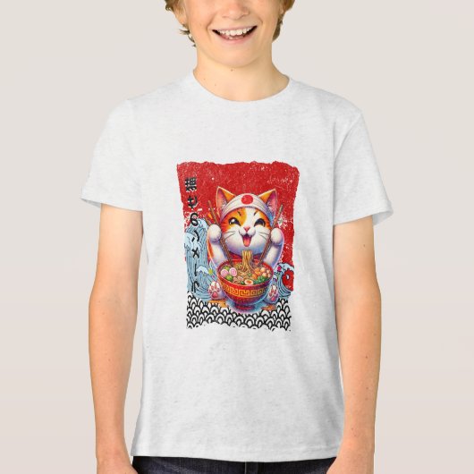 T-shirt En Tri-matière Lucky Chat Noodle Love (Recto)