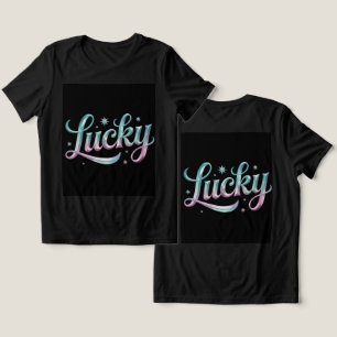 T-shirt En Tri-matière Lucky Turquoise rose étoiles d'argent