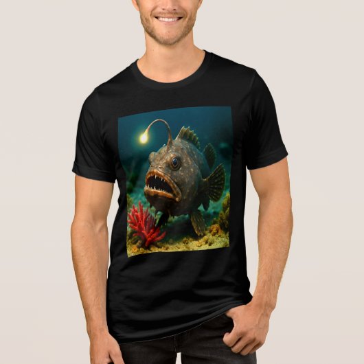 T-shirt En Tri-matière Luminosité de la mer profonde : le poisson-pêcheur (Recto)