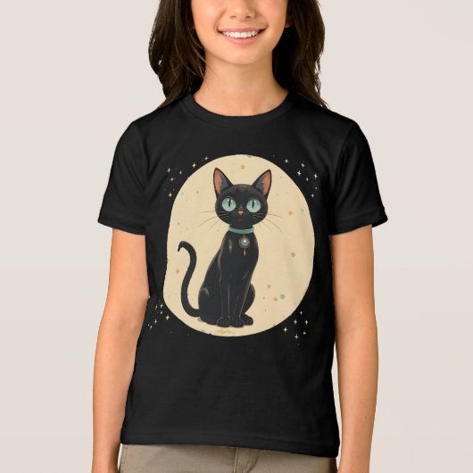T-shirt En Tri-matière Lune de chat noir atomique futuriste (Recto)