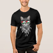 T-shirt En Tri-matière Lunettes de drapeau Keffiyeh Cat Palestine (Recto)