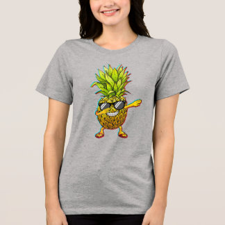 T-shirt En Tri-matière Lunettes de soleil ananas Dabbing Glitch Art d'été